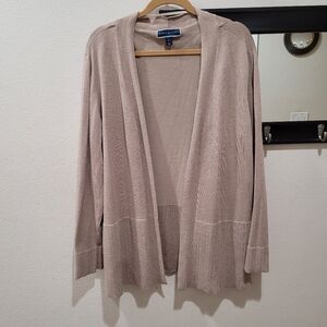 Karen Scott Taupe Open-Front Cardigan Size XL  EUC